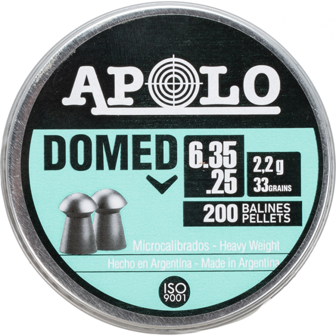 Пуля пневматическая APOLO DOMED 6,35мм, 2,2гр (200 шт.) 00216513