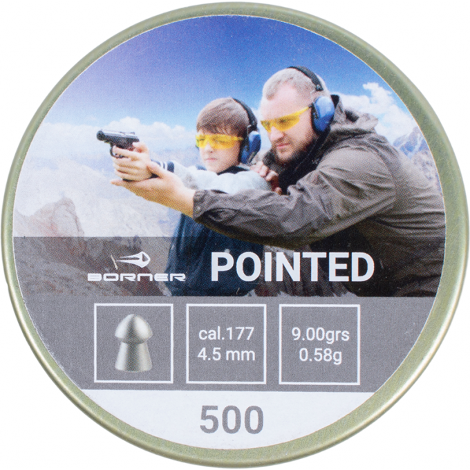 Пуля пневматическая BORNER POINTED 4,5мм, 0,58гр (500 шт.) 00184651