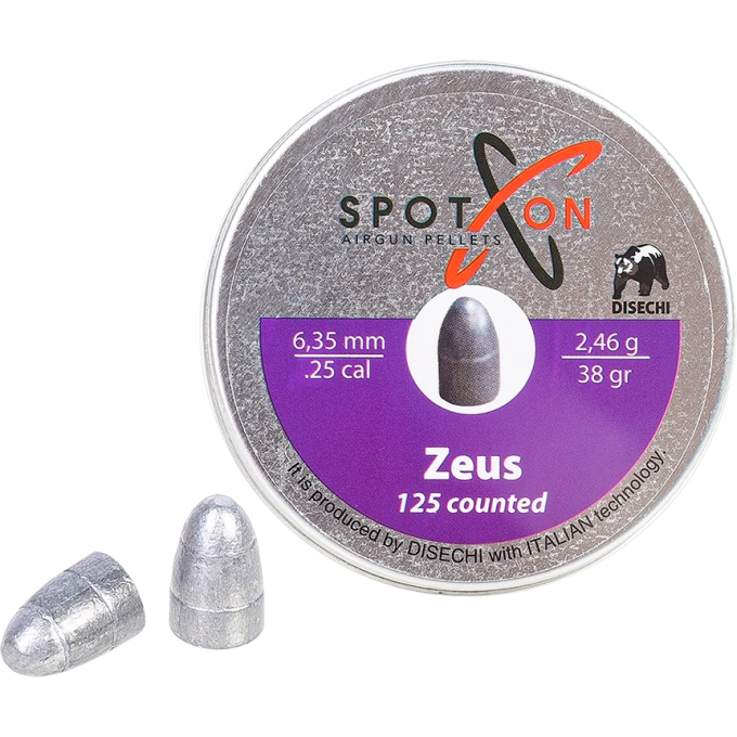 Пуля пневматическая SPOTON ZEUS 6,35мм, 2,46гр (125 шт.) 00247102